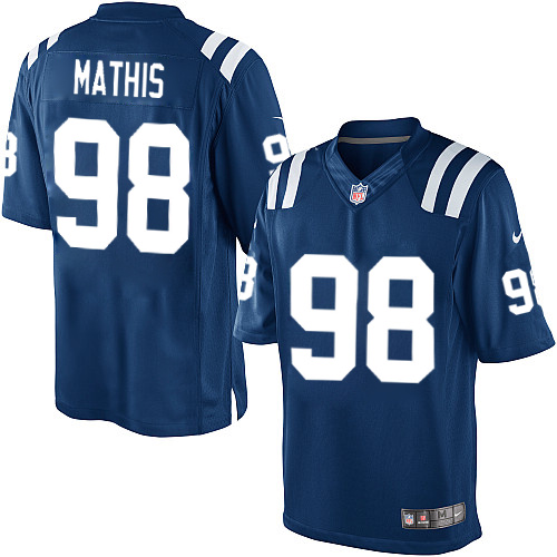 Men's Limited Robert Mathis Nike Jersey Royal Blue Home - #98 NFL Indianapolis Colts